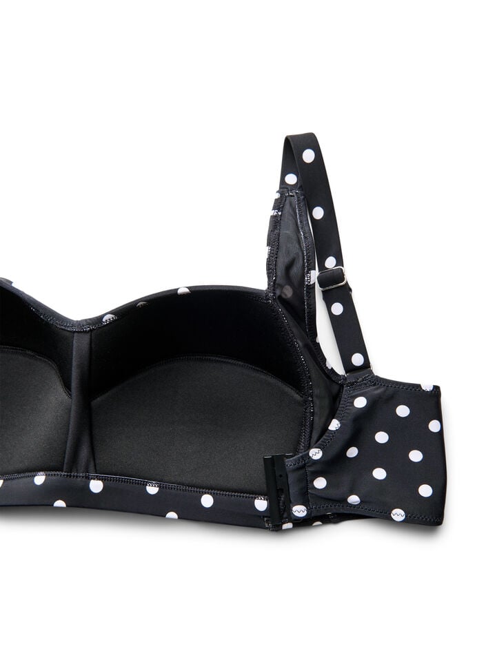 Wattierter Bikini-Oberteil mit Print, Schwarz, Packshot