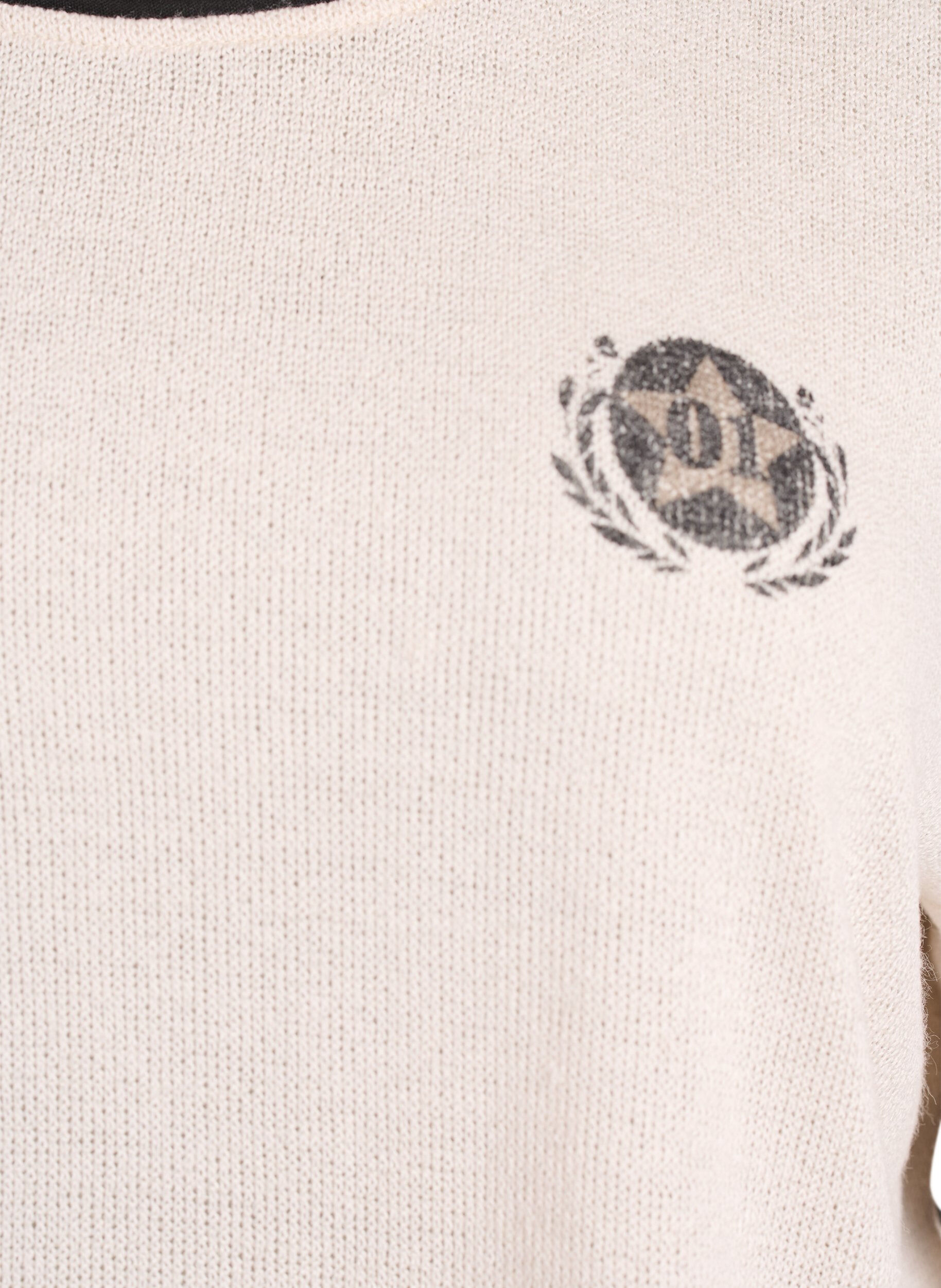 Zizzi Kurz&auml;rmelige Bluse mit Kontraststreifen, Beige, Packshot image number 2