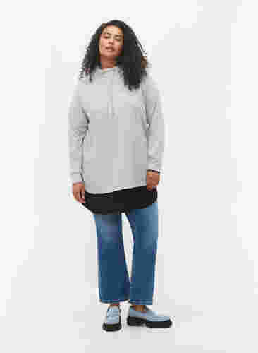 Sweatshirt mit hohem Kragen, Light Grey Melange, Model image number 2