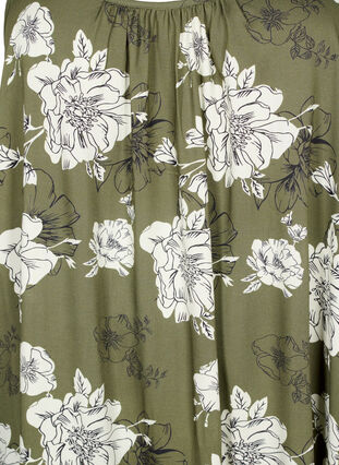 Ärmelloses Midi-Kleid aus Viskose, Green Flower AOP, Packshot image number 2