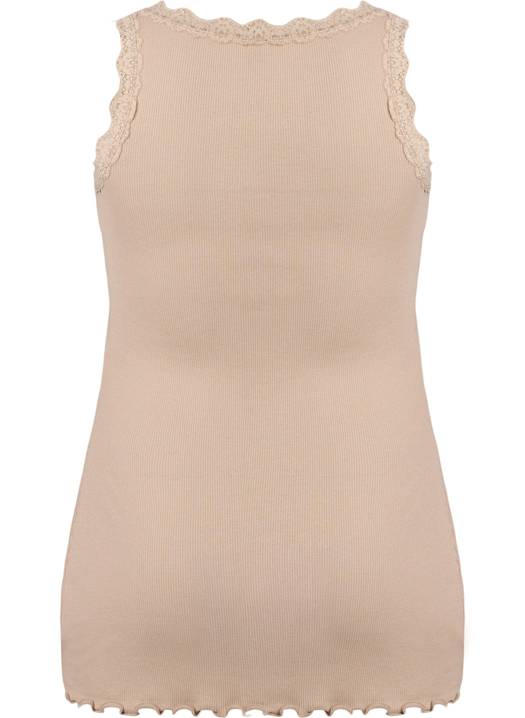 Zizzi Top mit Spitzen, Beige, Packshot image number 1