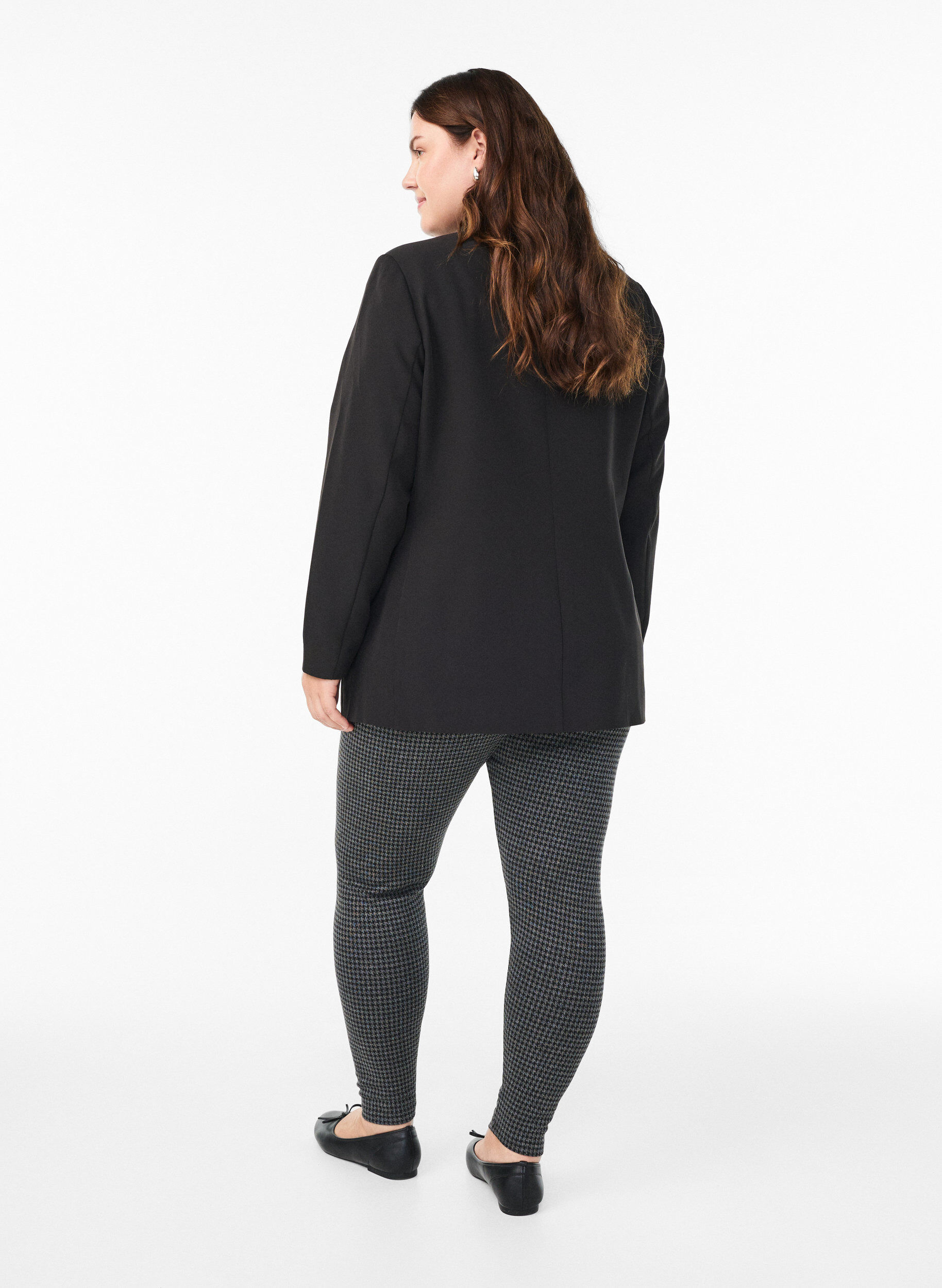 Zizzi Gemusterte Leggings mit einer normalen Taille, Grau, Model image number 2