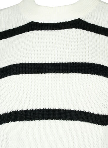 FLASH – Strickpullover mit Streifen, White/Black Stripe, Packshot image number 2