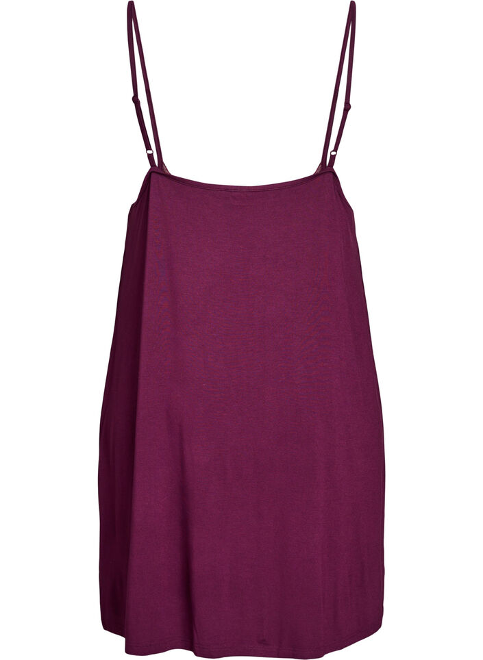 Nachthemd aus Viskose mit Spitzenbesatz, Dunkles Bordeaux, Packshot image number 1