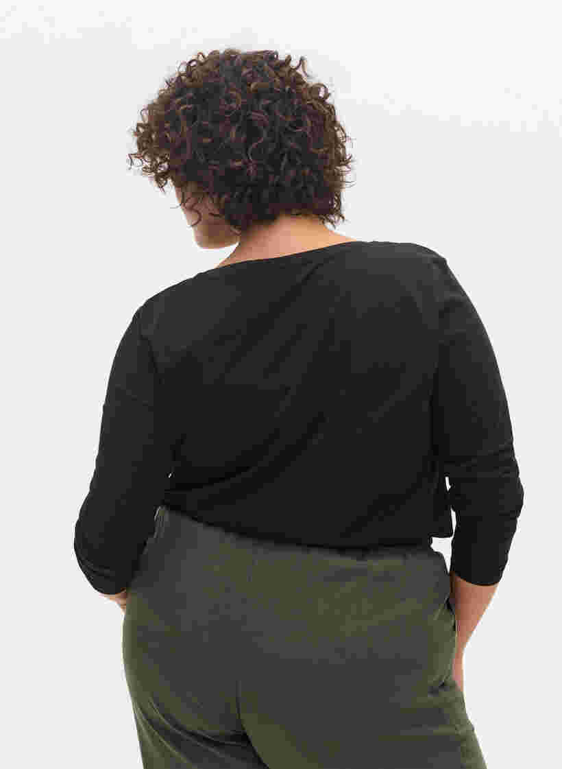 2er-Pack Basic-Bluse aus Baumwolle, Black/Navy B, Model image number 1