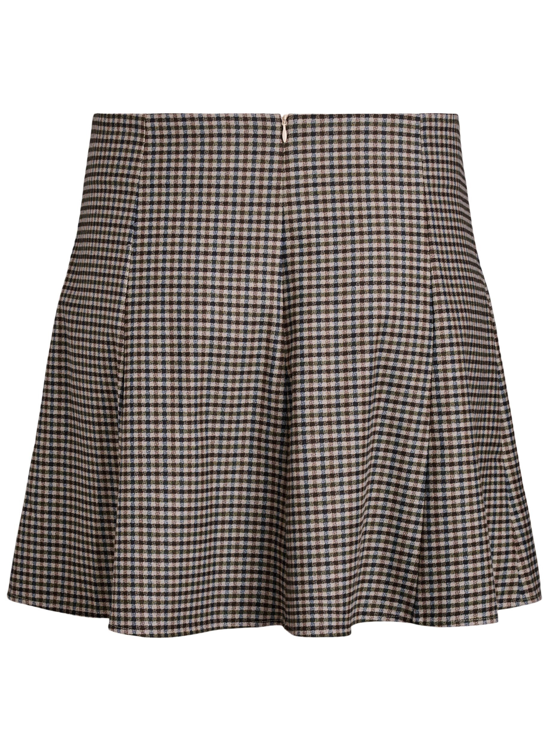 Zizzi Kurzer A-Linien-Rock, Braun, Packshot image number 1