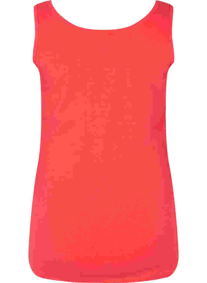Einfarbiges basic Top aus Baumwolle, Hibiscus, Packshot image number 1