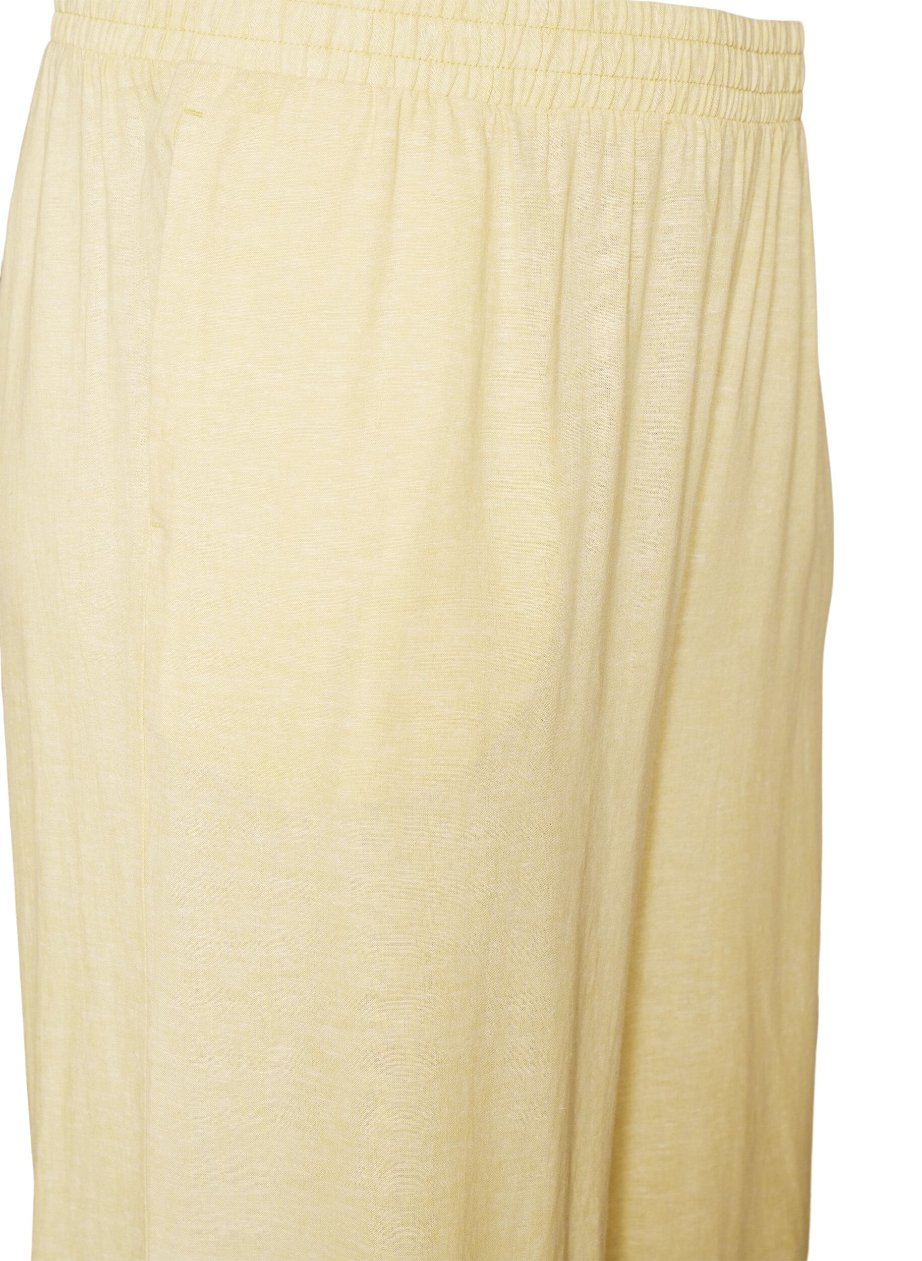 ZizziHose aus Leinen und Viskose mit weitem Bein, Gelb, Packshot image number 2