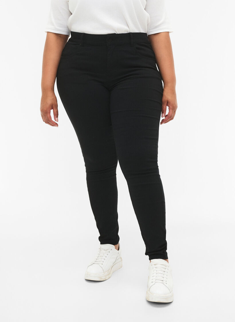 Slim Fit Hose mit Hosentaschen, Schwarz, Model image number 3