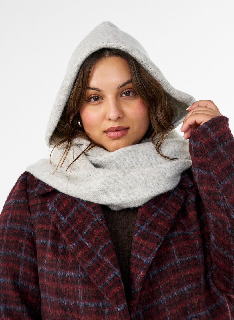 Strickschal mit Kapuze, Grau, Model image number 0