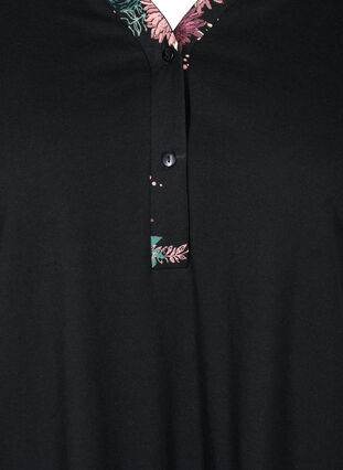 Nachthemd aus Bio-Baumwolle mit Printdetails, Black AOP Flower, Packshot image number 2