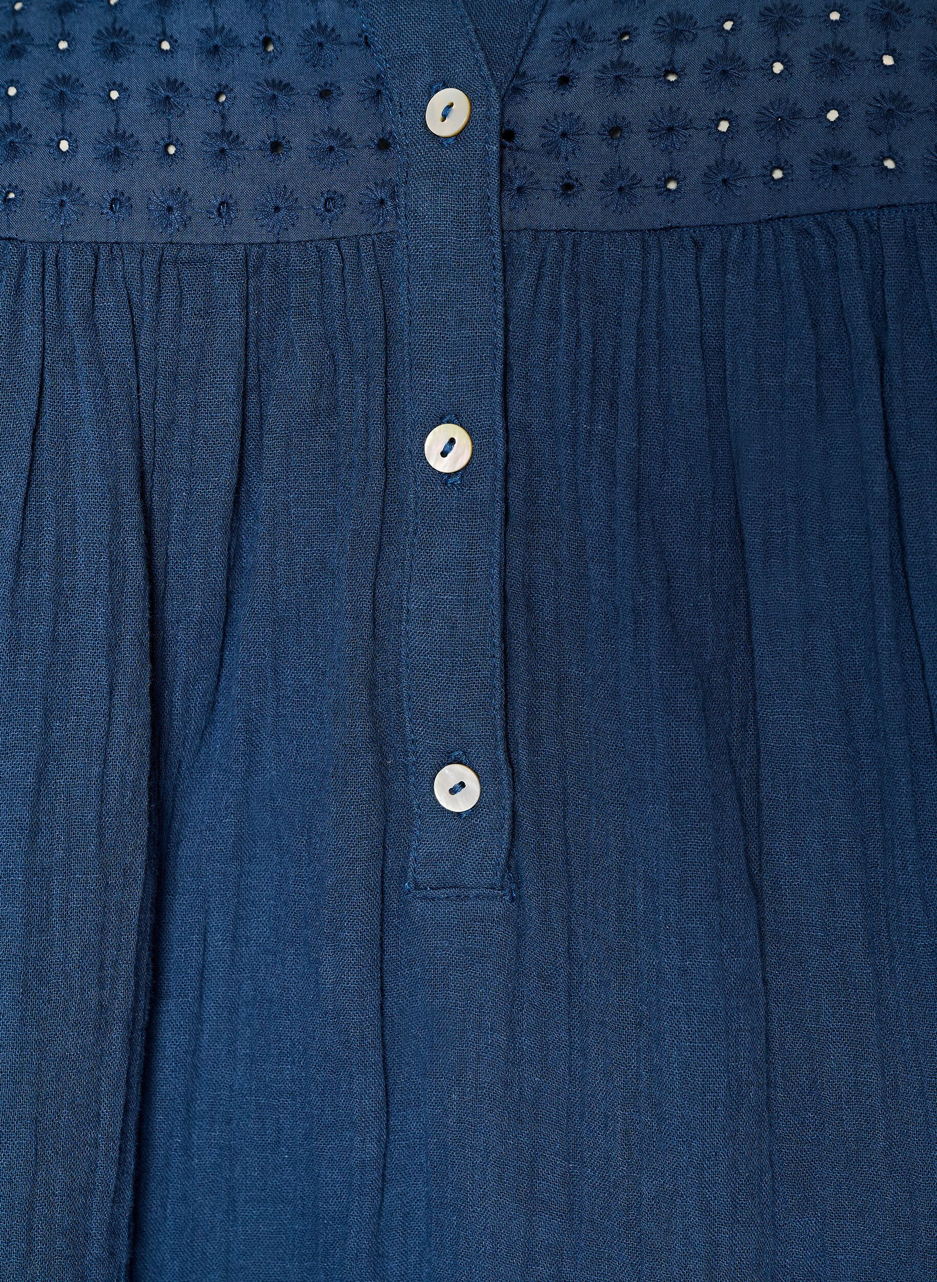 ZizziTunika aus Baumwollmusselin mit Broderie Anglaise, Blau, Packshot image number 2