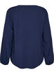 Bluse aus Viskose mit V-Ausschnitt und abgerundetem Saum, Blau, Packshot image number 1