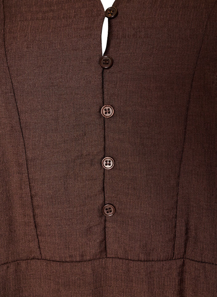 Kleid aus Viskose mit Stickerei und Stufenvolants, Braun, Packshot image number 2