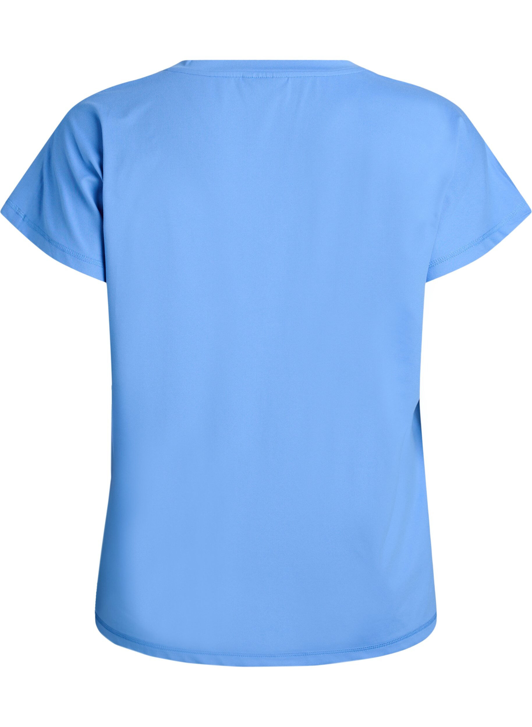 Zizzi Lockeres Trainings-T-Shirt mit V-Ausschnitt, Blau, Packshot image number 1