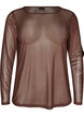 Transparente Bluse aus Mesh mit Strasssteinen, Braun, Packshot image number 0