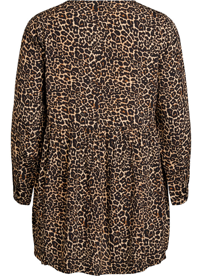 Lang&auml;rmelige Tunika mit Teilungsnaht, Braun, Packshot image number 1