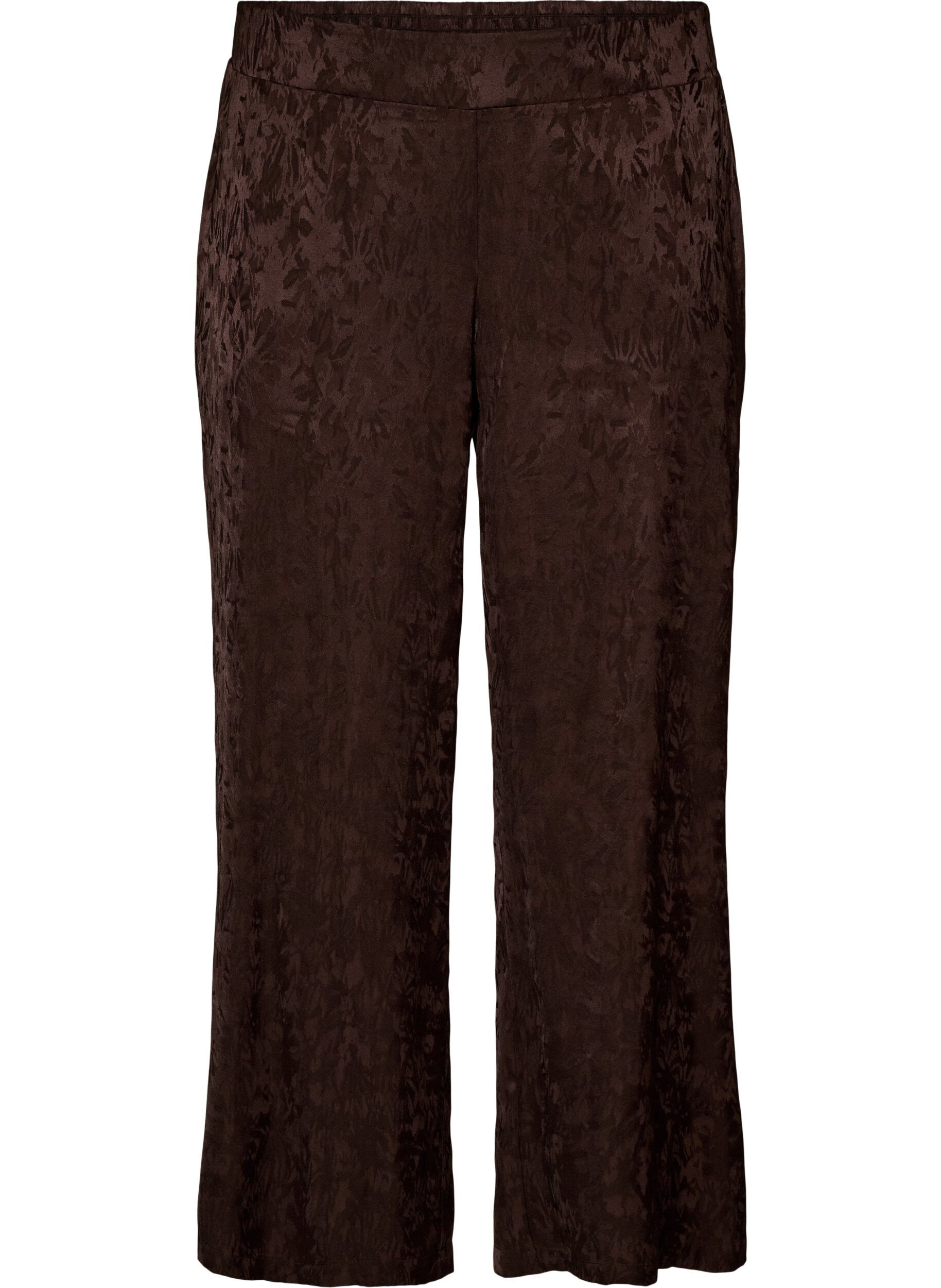 ZizziWeite Hose mit Paisleymuster und hoher Taille, Braun, Packshot image number 0