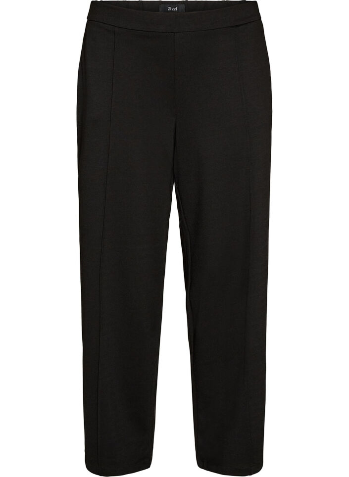 Lockere Hose aus Jersey mit hoher Taille, Schwarz, Packshot image number 0