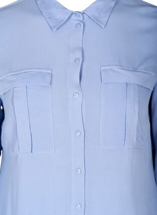 Bluse aus Viskose mit Brusttaschen, Blue Heron, Packshot image number 2