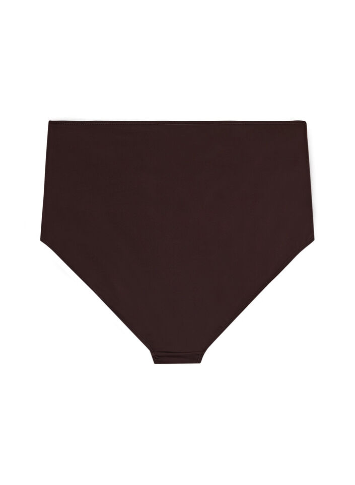 Bikini-Unterteil mit hoher Taille, Braun, Packshot image number 1