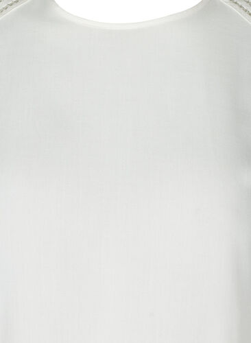 Kurzarm Bluse aus Viskose, Bright White, Packshot image number 2