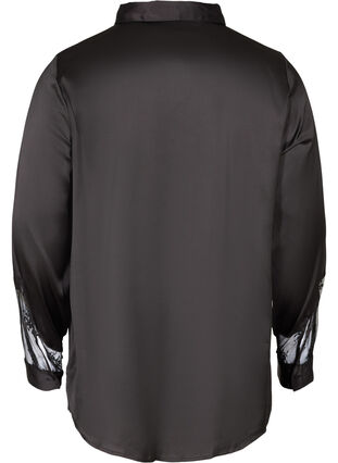 Bluse mit Mesh und Spitzendetails, Black, Packshot image number 1