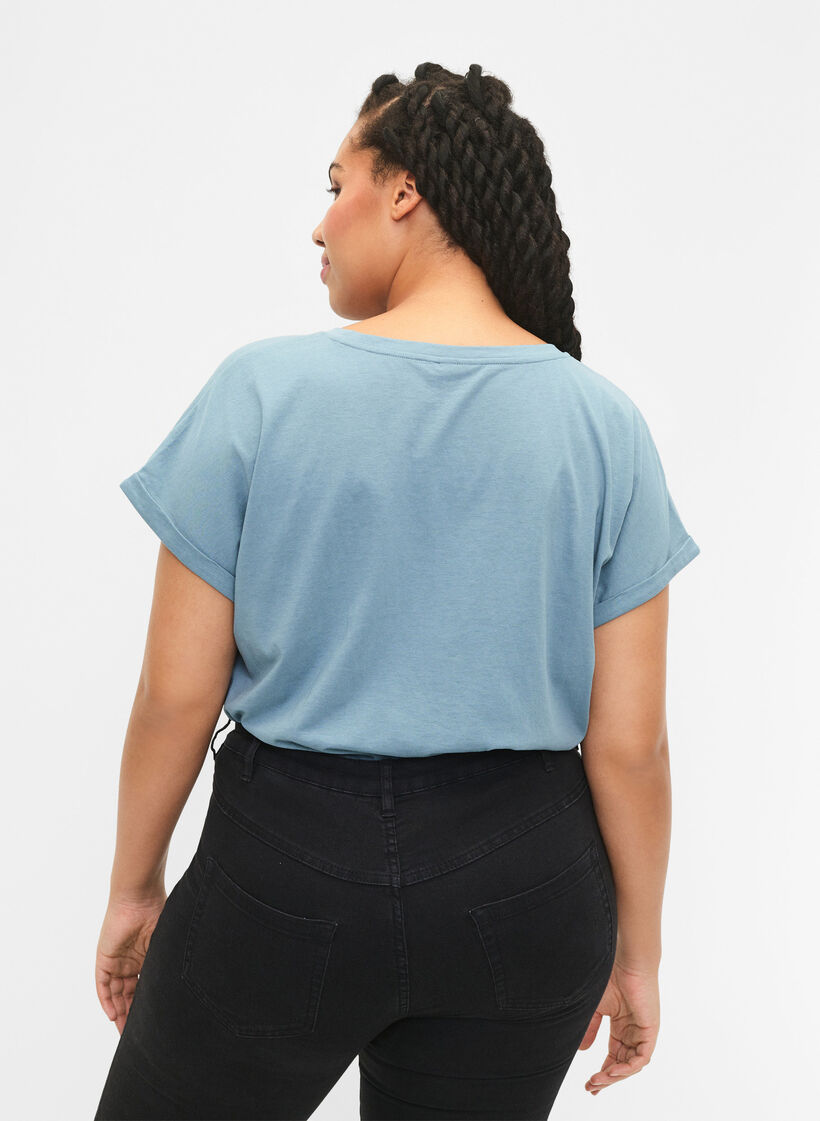 2er-Pack kurz&auml;rmlige T-Shirts, Blau, Model image number 2