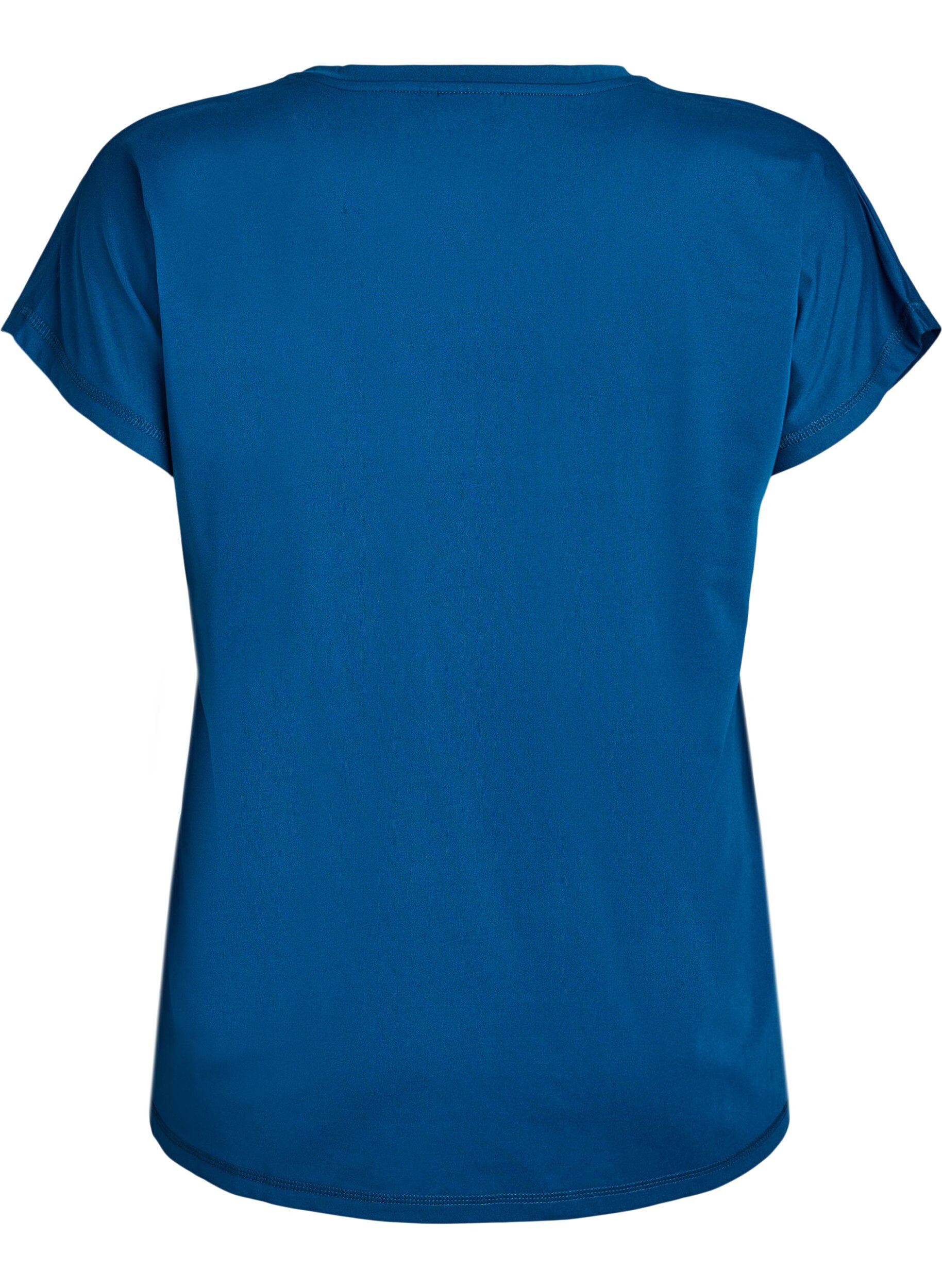 Zizzi Einfarbiges Trainings-T-Shirt, Blau, Packshot image number 1