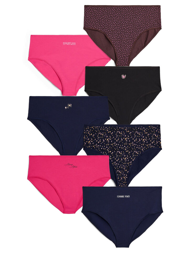 7er-Pack Slips mit normaler Taillenh&ouml;he, Pink, Packshot image number 0