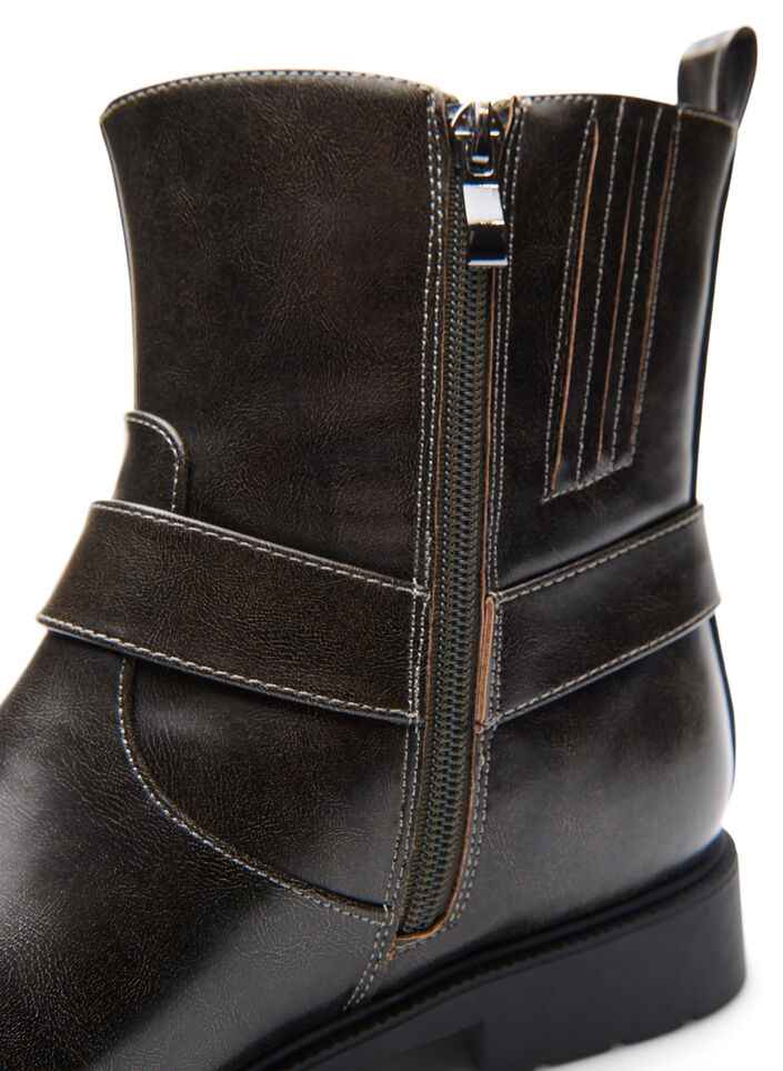 Kurzer Bikerstiefel, Braun, Packshot