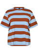 Oversize-T-Shirt mit Streifen und 1/2-&Auml;rmeln, Blau, Packshot image number 0