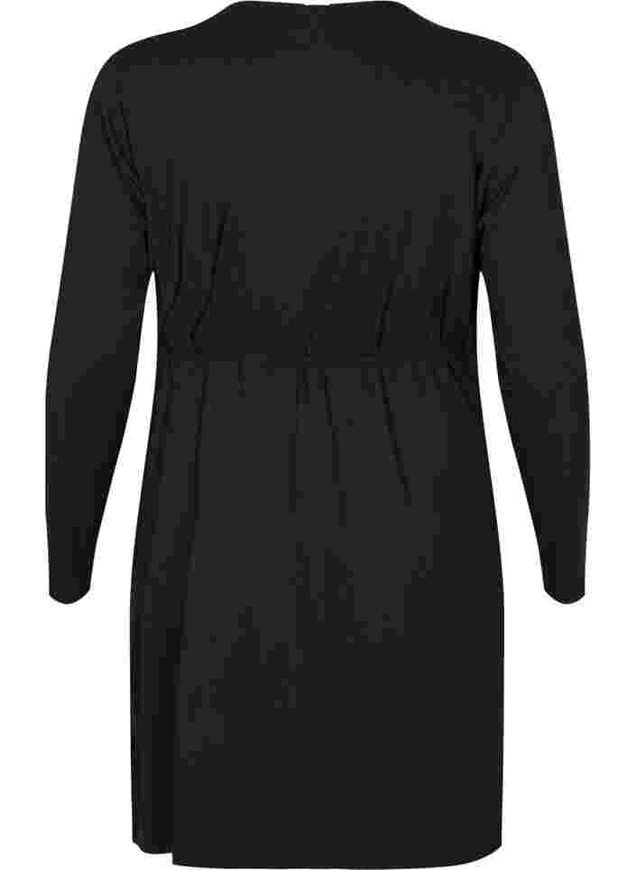 Langarm Wickelkleid aus Viskose, Black, Packshot image number 1