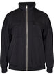Cardigan aus Jersey mit Rei&szlig;verschluss und hohem Kragen, Schwarz, Packshot image number 0