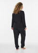 Bluse aus Viskose mit Spitzen und V-Ausschnitt, Schwarz, Model image number 2