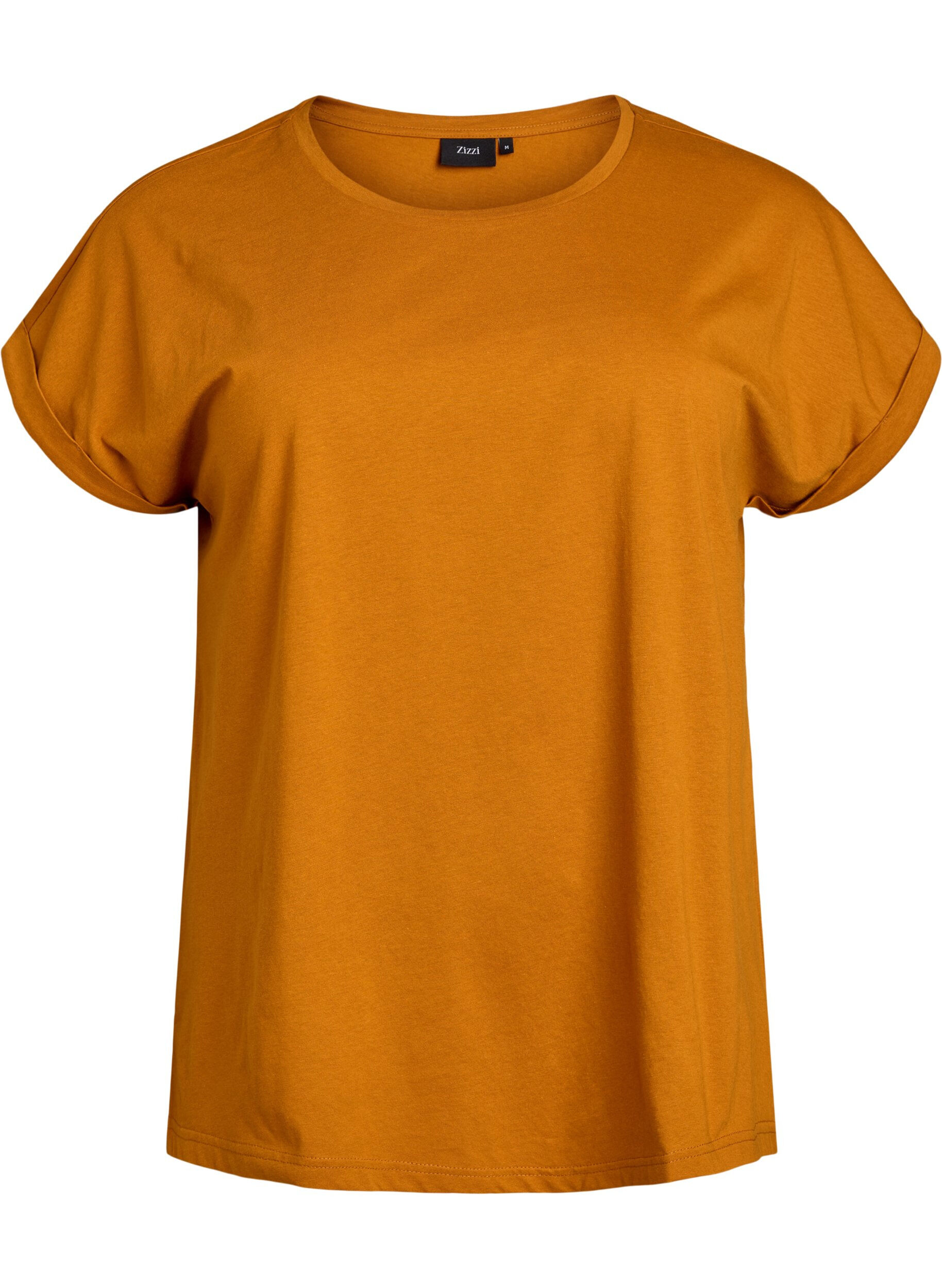 ZizziKurz&auml;rmliges T-Shirt aus einer Baumwollmischung, Orange, Packshot image number 0
