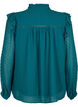  Hemdbluse mit Rüschen und Punktstruktur, Shaded Spruce, Packshot image number 1