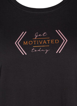Trainings-T-Shirt mit Print, Black Motivated, Packshot image number 2