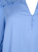  Viskosebluse mit Smok- und Rüschendetail, Cornflower Blue, Packshot image number 2