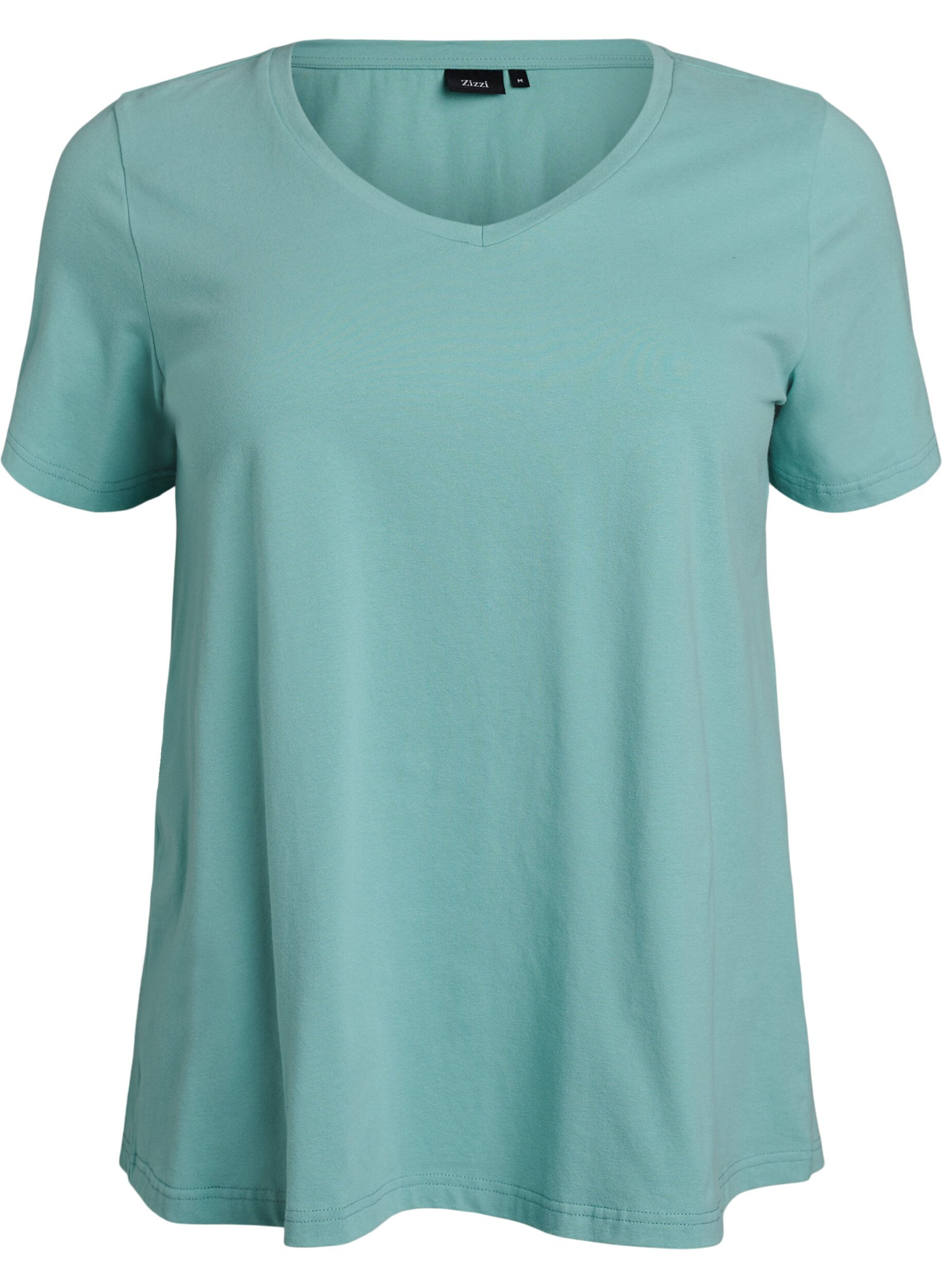 Einfarbiges Basic-T-Shirt aus Baumwolle