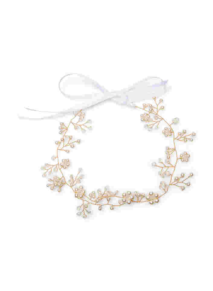 Stirnband mit Perlen, Pearl, Packshot image number 0
