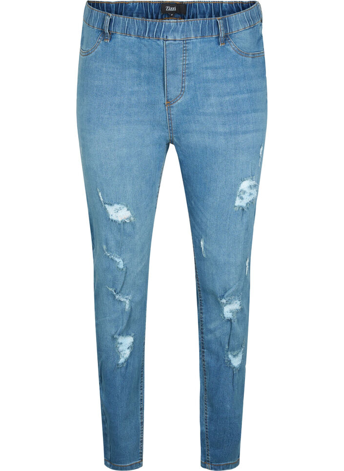 Jeggings mit Rissen, Blue denim, Packshot image number 0
