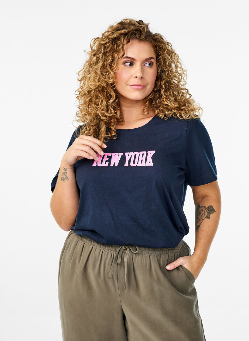 FLASH - T-Shirt mit Print, Blau, Model image number 0