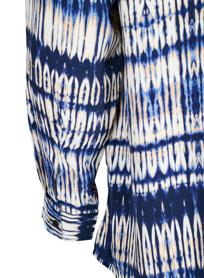 Gemusterte Bluse, Blau, Packshot image number 4