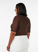 Top aus Mesh mit kurzen &Auml;rmeln und Rundhalsausschnitt, Braun, Model image number 2