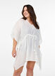 Strandponcho mit Bindegürtel, Weiß, Model image number 0