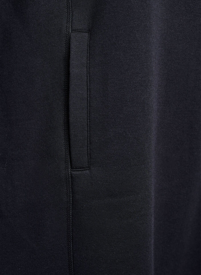 Kurzes Sweatshirtkleid mit Stehkragen und Taschen, Schwarz, Packshot image number 3