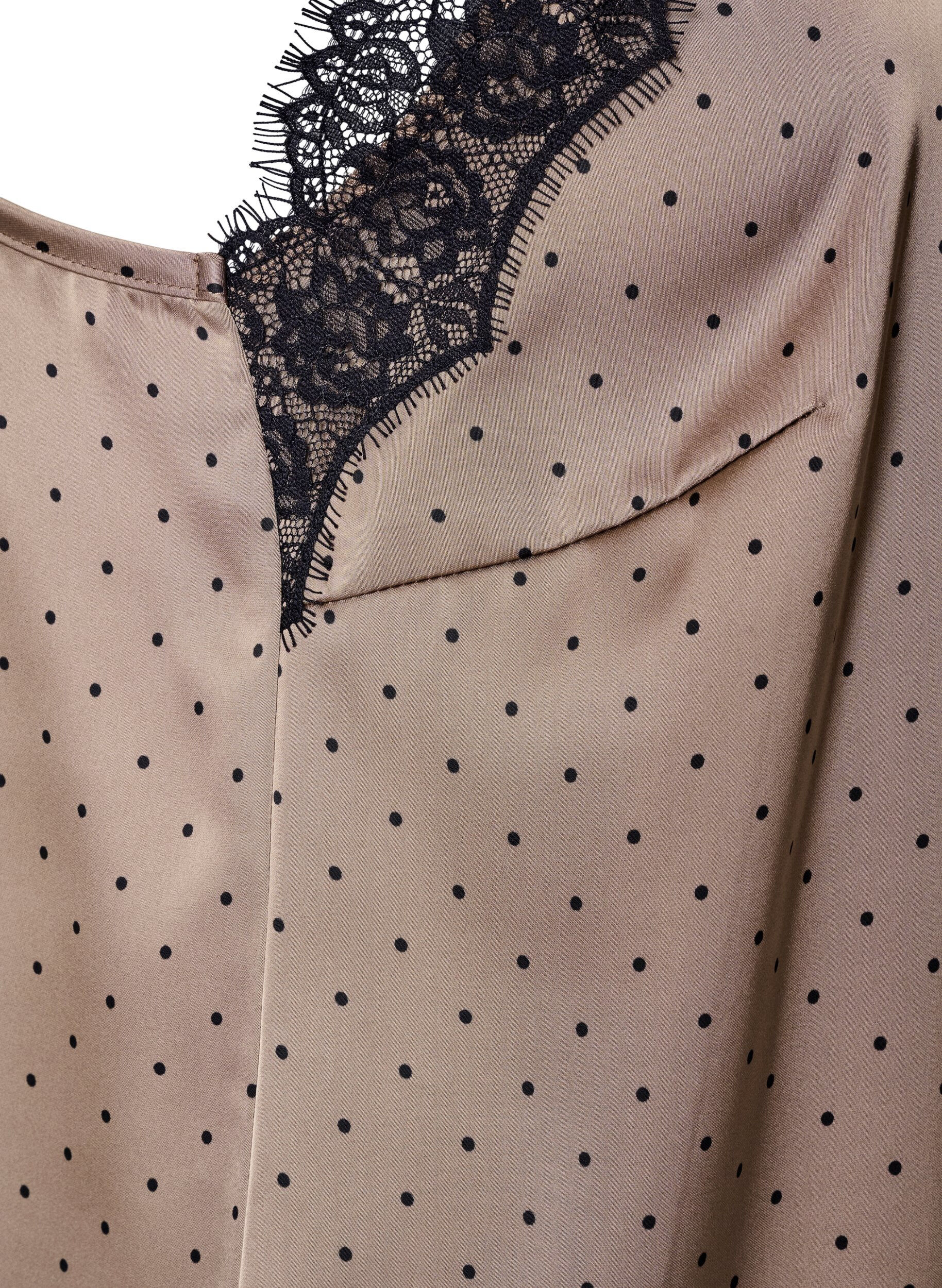 ZizziTr&auml;gertop mit Spitze und asymmetrischem Saum, Beige, Packshot image number 3