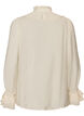 Viskosebluse mit R&uuml;schen und langen &Auml;rmeln, Vanille, Packshot image number 1