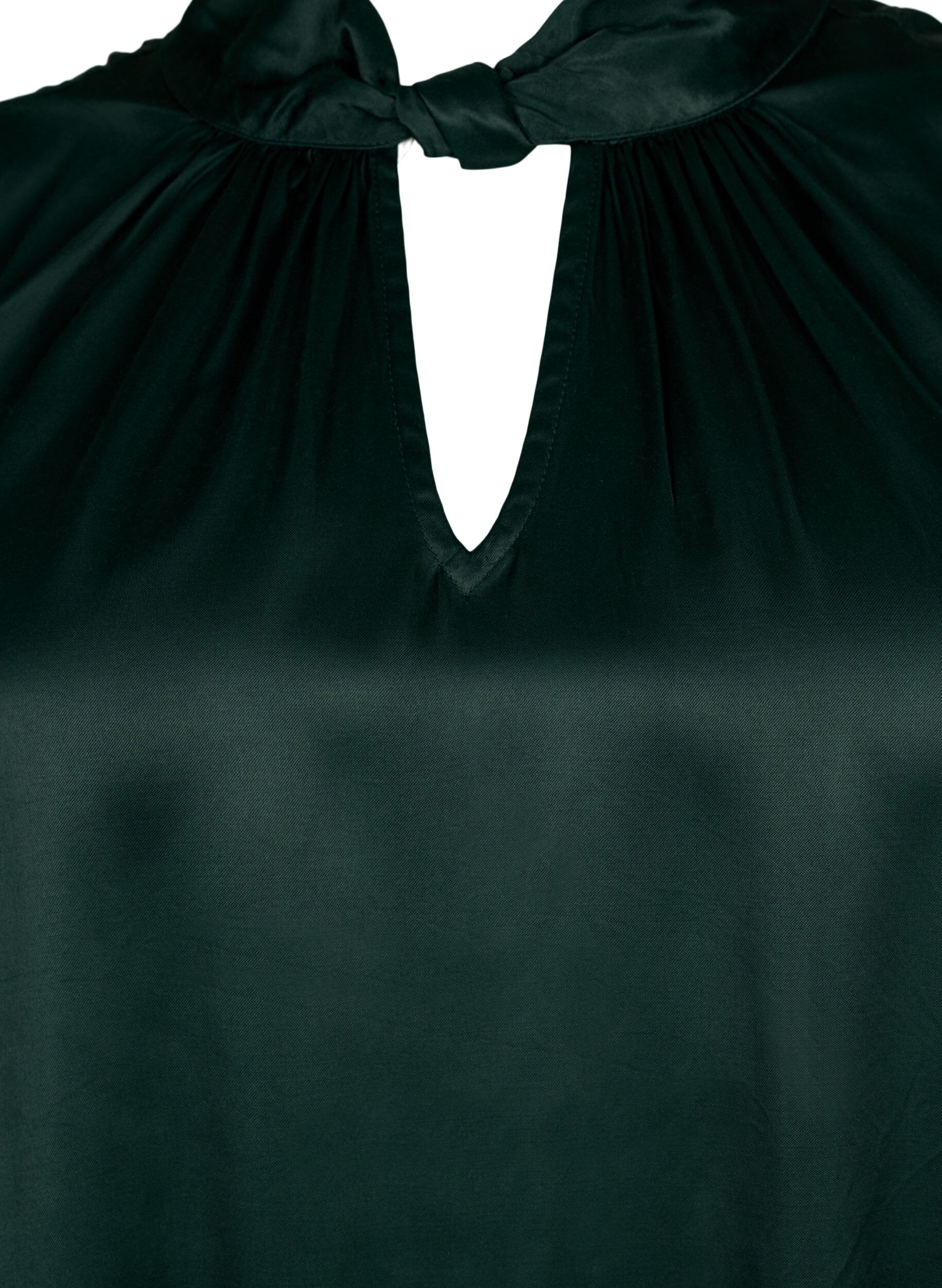 Zizzi &Auml;rmelloses Top aus Viskose mit Detail, Scarab, Packshot image number 2